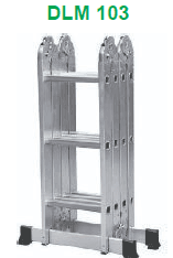 ALUMINUM MULTIPURPOSE LADDER 4*3 STEP WITH SAMLL HINGES THICKNESS:1.2MM STEP DISTANCE:28CM EXTENSION LENGTH:360CM A STEP LADDER HEIGHT:175CM SCAFFOLDING HEIGHT:99CM NW.:10.5KG/11.0KG FOLDING SIZE:101*37*28CM PACKING SIZE:99*37*28CM MAX LOAD:150KG PACKAGE WAY: 1.1PCS/BAG/WITH TWO COLOR CARTONS CAPS,WITH WARNING STICKER 2.STICKER WITH CUSTOMER