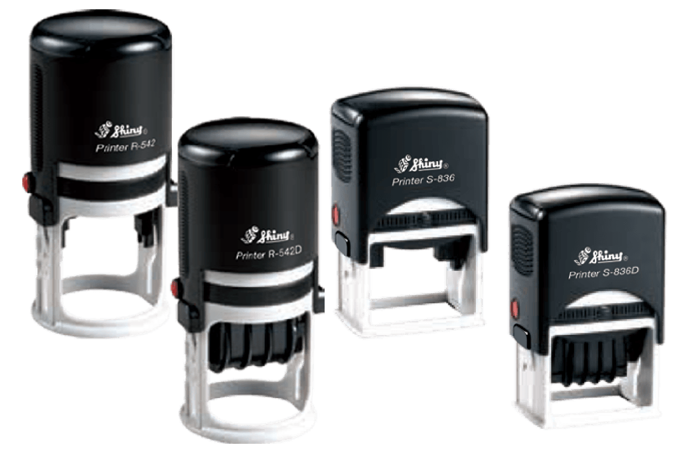 Self inking rubber stamp.