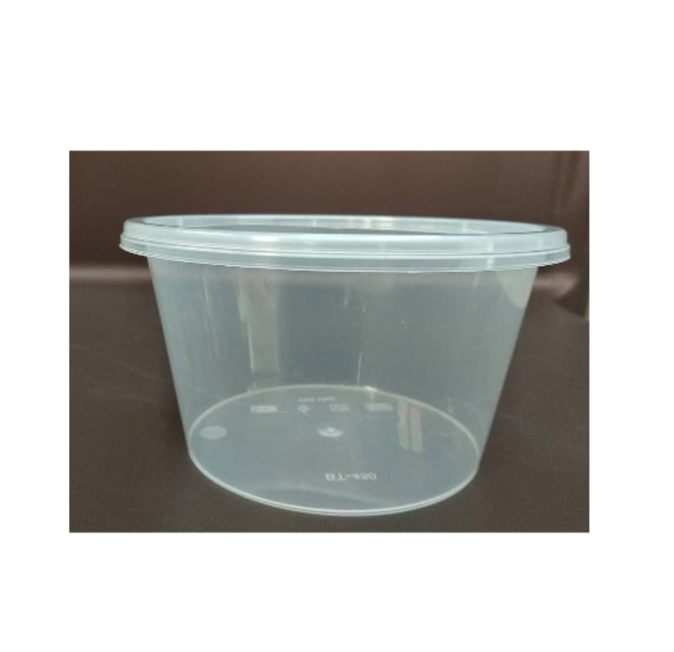 Cup 120 / 500Ml Clear Round Container With Lid – Pack Of 10 Pcs