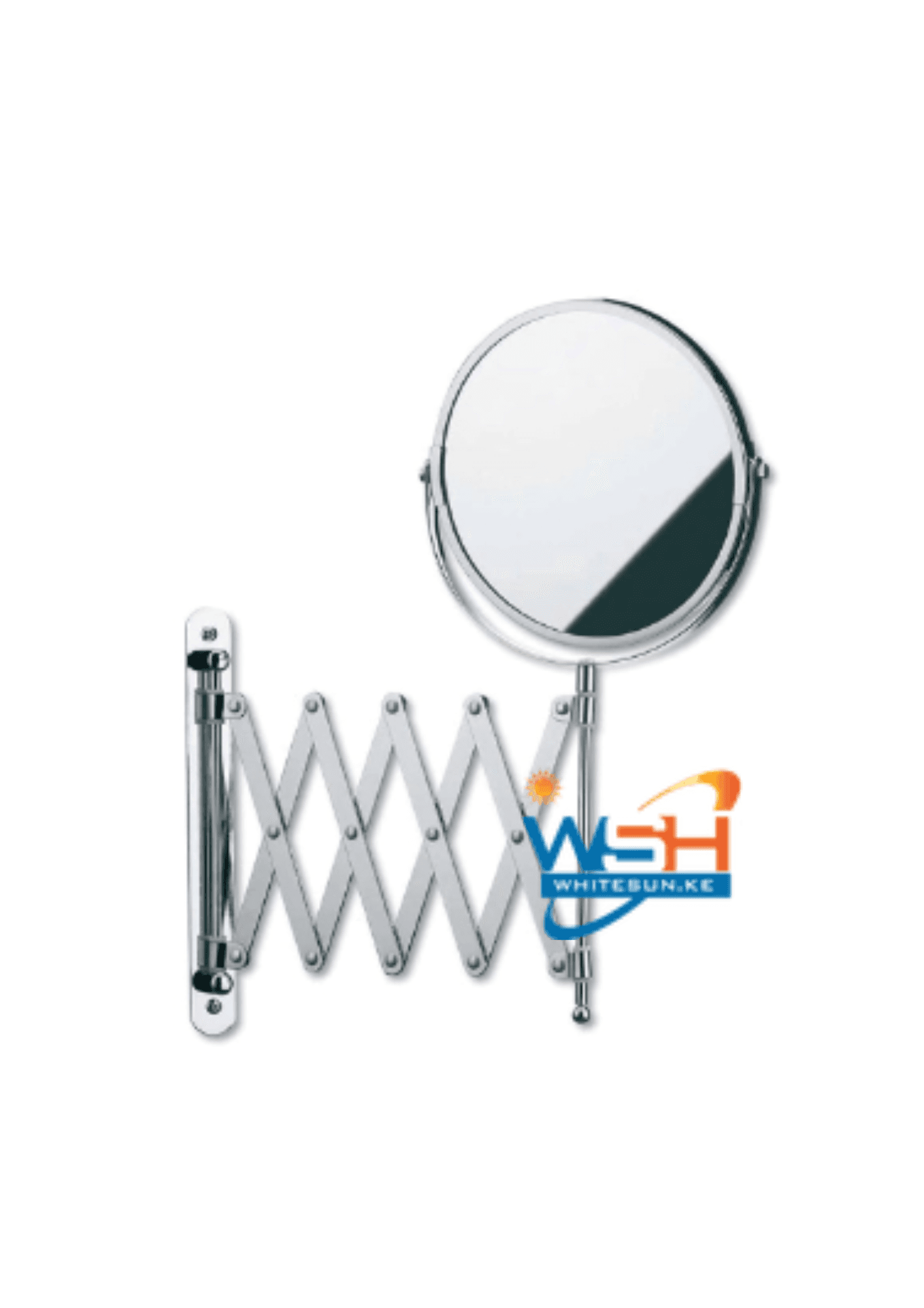 Wall Round Double Side Mirror Metal Chrome Finish, Mag 3X, 1X Dia : 6inch