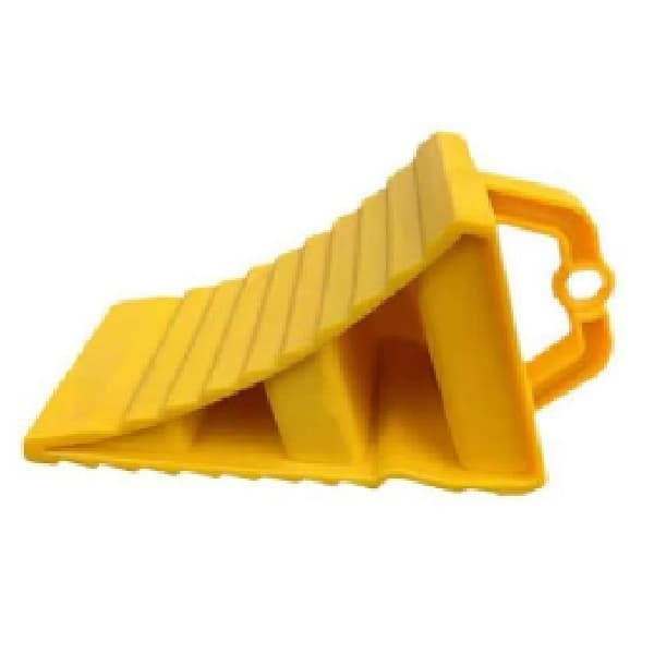 Yellow Plastic Wheel Chock With Handle Size 29*16*19cm