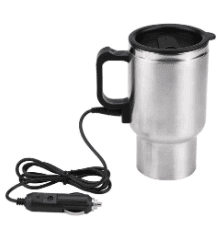 Stainless Steel Mug 450ml for Car Heating – 12V with Cigarette Plug