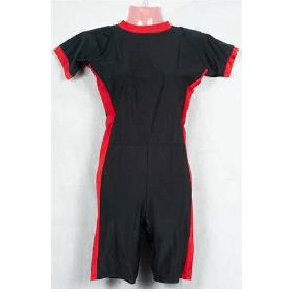 Lycra Swim Costume Full Body Upto Knee, Black & Red / Black & Blue, Size 36