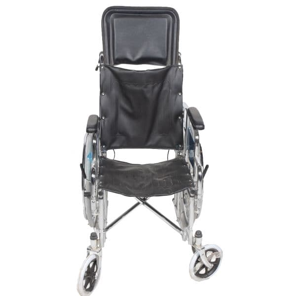 Reclining Chrome Wheelchair – High Back, Detachable Armrest, Max Load 100Kg (Model DY1903GC-46) Thumbnail 2