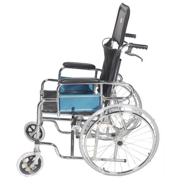 Reclining Chrome Wheelchair – High Back, Detachable Armrest, Max Load 100Kg (Model DY1903GC-46) Thumbnail 3