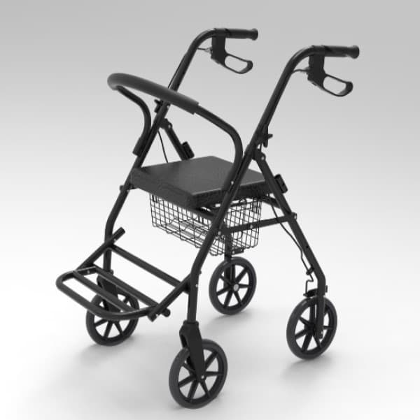 Rollator 4 Wheel, Size-52x67x81cm, Wheel Diameter-8x20cm